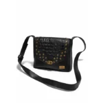 Bandolera Vicky - Negro Textura Crocco