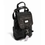 Mochila Cartera Ambar - Negro Tapa Crocco