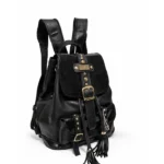 Mochila Lara - negro opaco combinado tipo escama brilloso